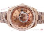 Replica Rolex Sky Dweller Rose Gold Watch 40mm with Working Time Zone